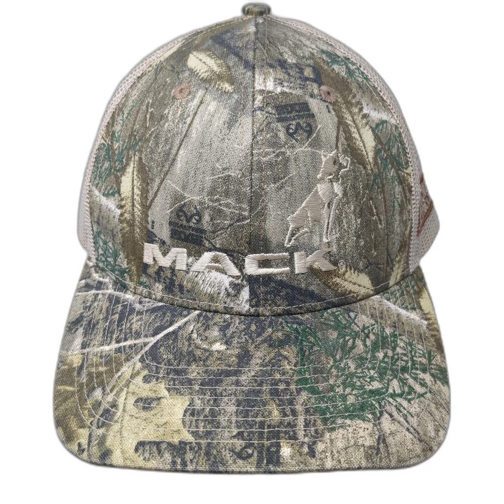 Outdoor Cap Mack Trucks Trucker Hat Green XL Mesh Snapback Realtree Camo McMahon